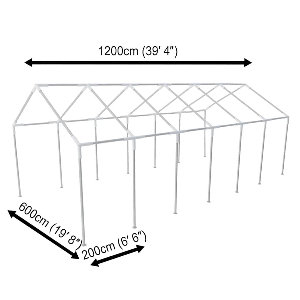 Tenda per Festa da Giardino Bianca 12 x 6 m