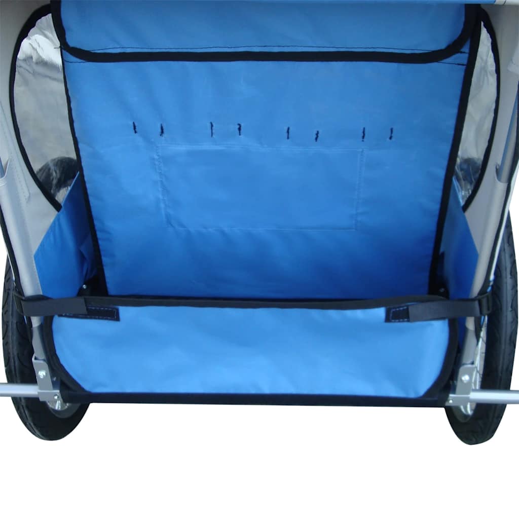Rimorchio da Bici con Connettore Aggiuntivo Blu 36 kg