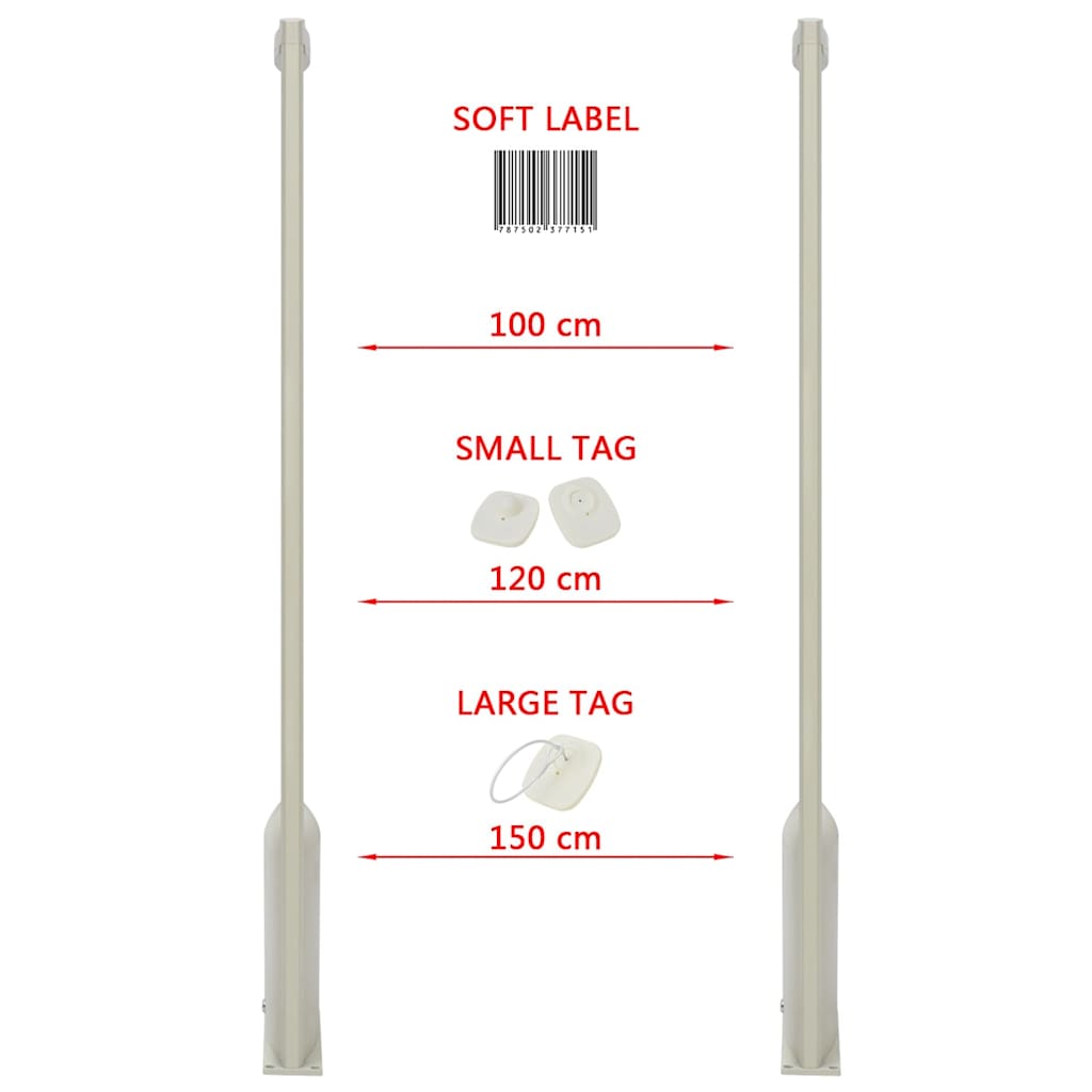 RF Sistema Antitaccheggio 8,2 MHz Bianco