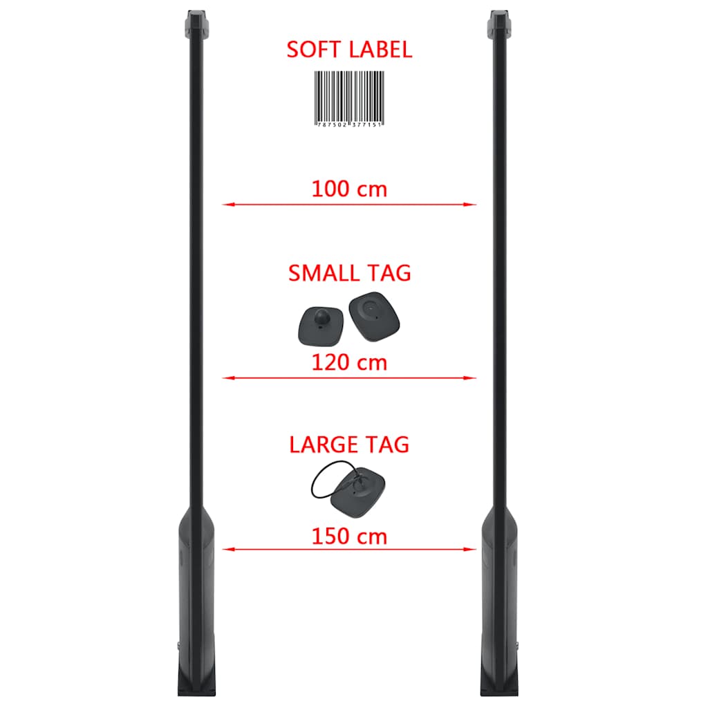 RF Sistema Antitaccheggio 8,2 MHz Nero