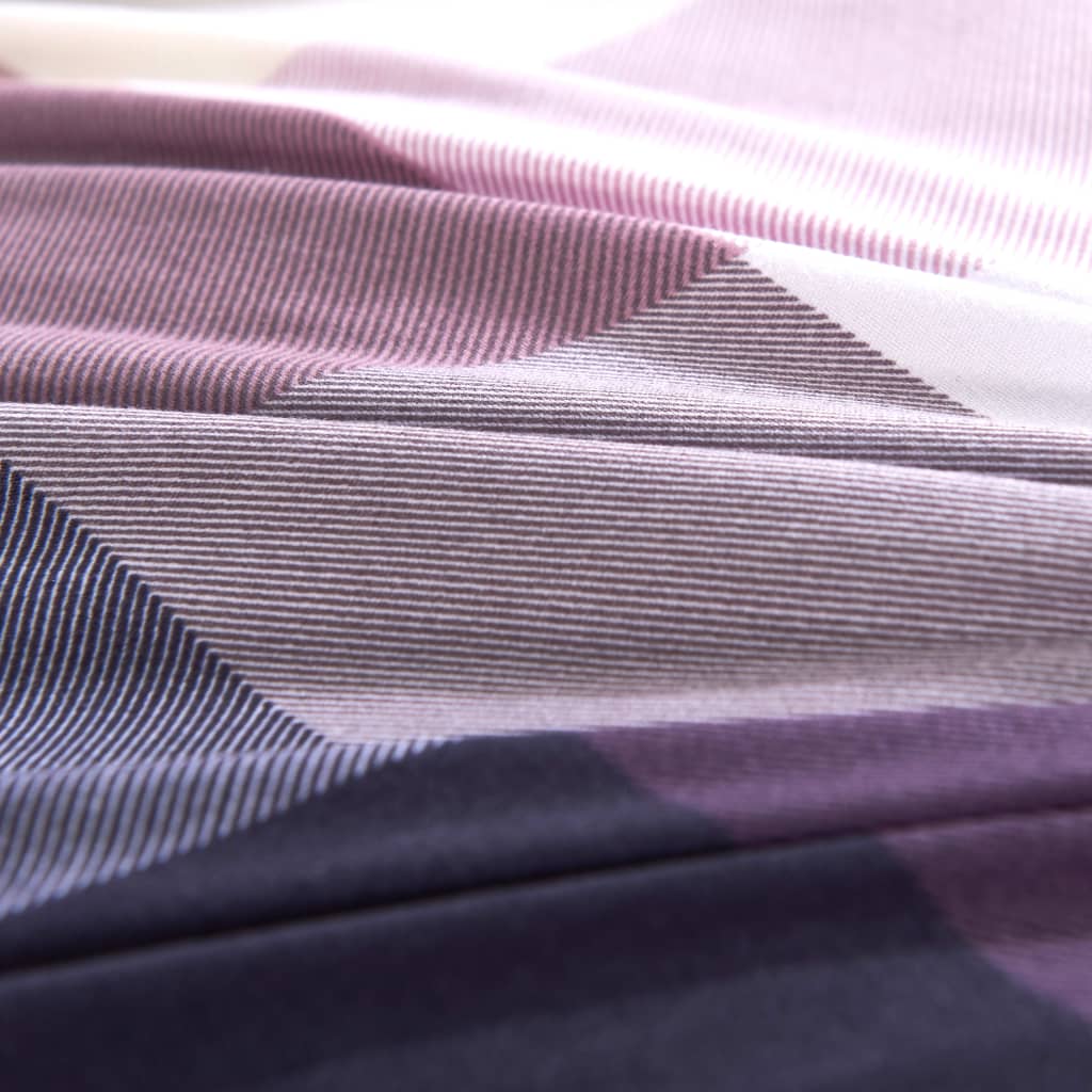 Set Copripiumino Stampa a Scacchi Viola 155x220/80x80 cm