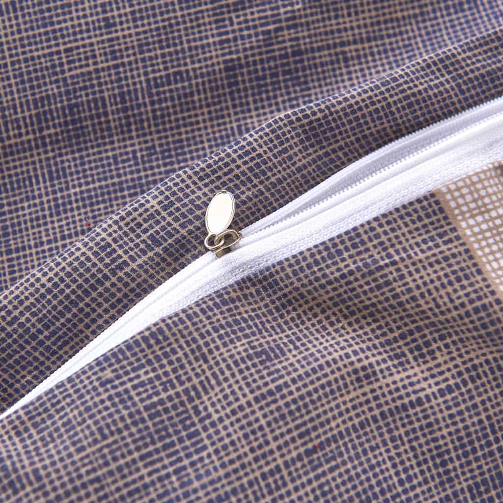 Set Copripiumino Stampa a Quadri Caffè 155x200/80x80 cm