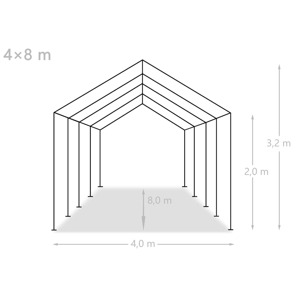Tenda Capannone in PE 4x8 m Bianco