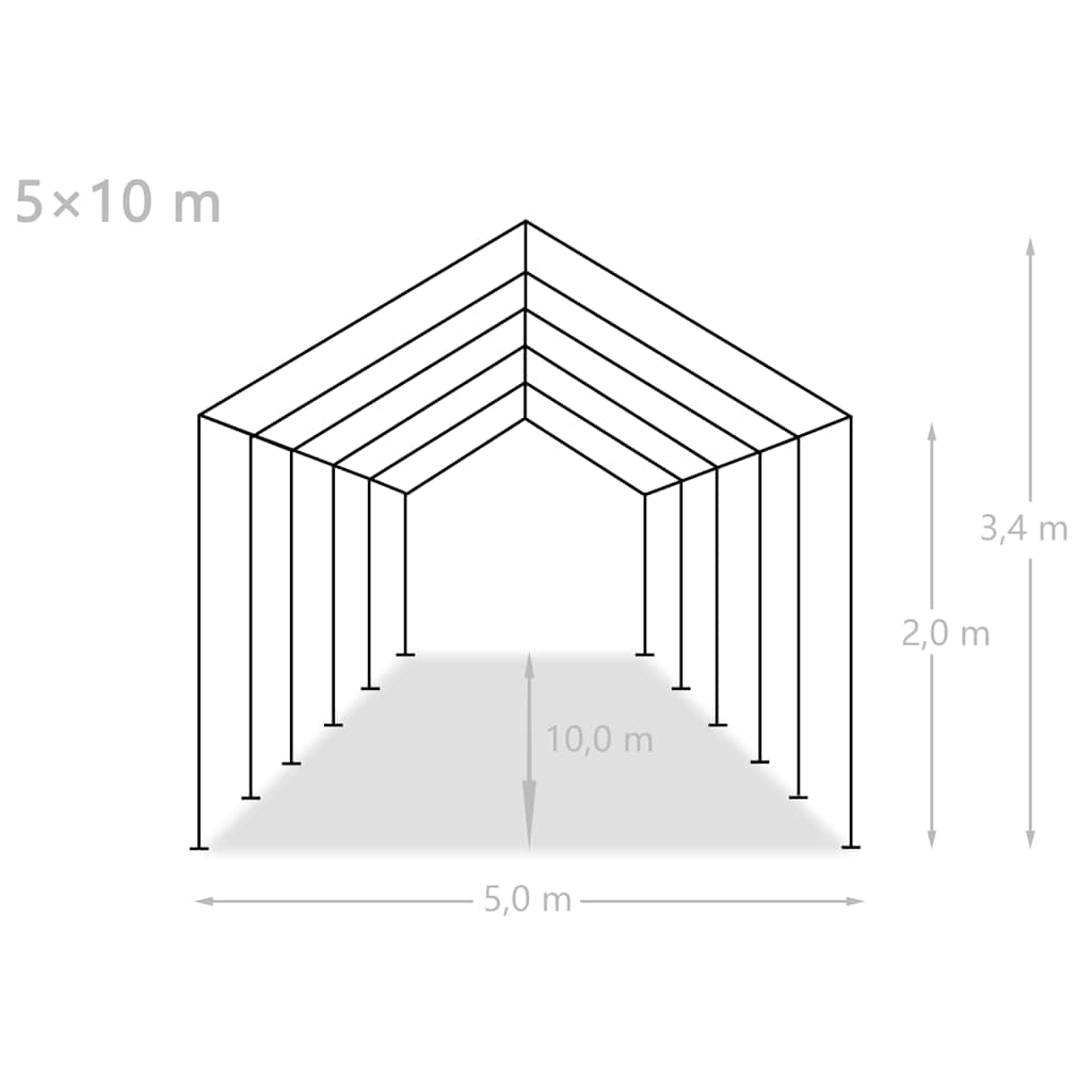 Tenda Capannone in PE 5x10 m Bianca