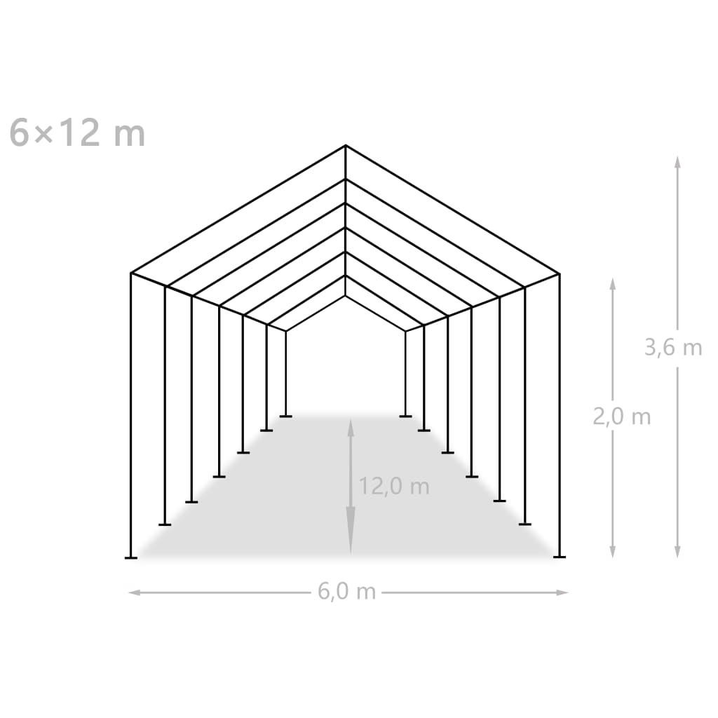 Tenda Capannone in PE 6x12 m Bianca