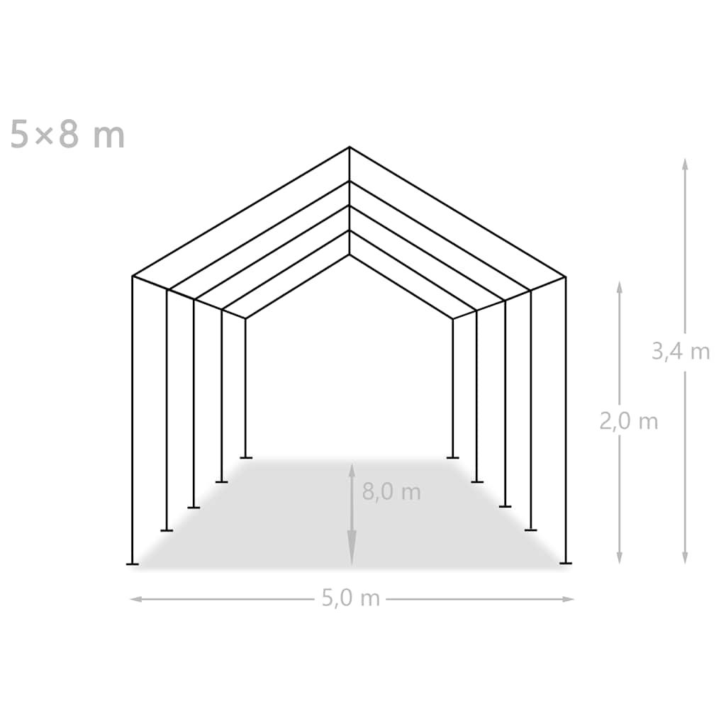 Tendone per Feste in PE 5x8 m Bianco