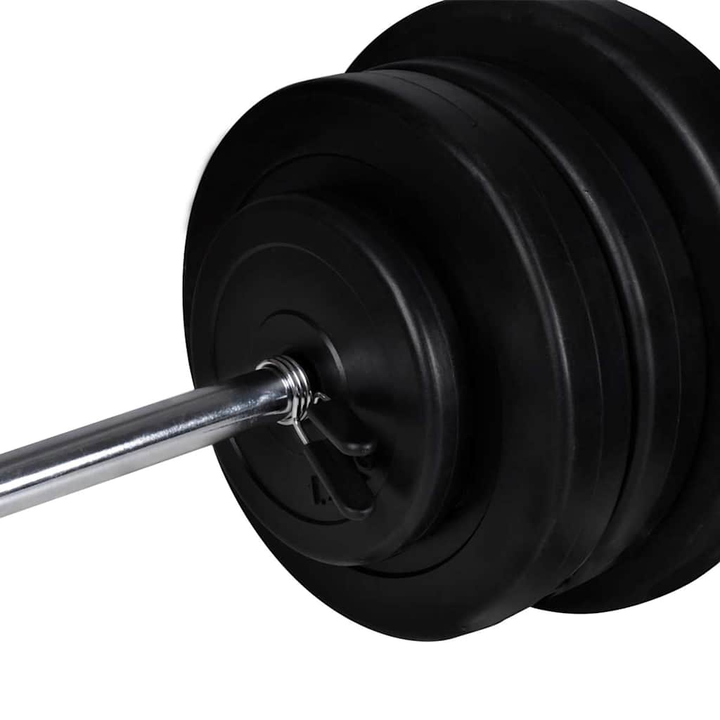 Panca Reclinabile con Bilanciere e Set di Manubri da 60,5 kg