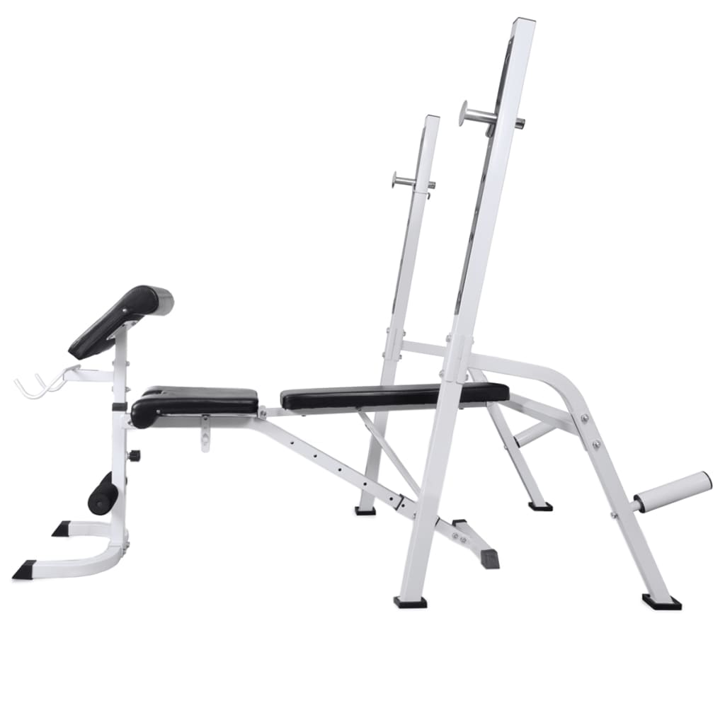 Panca Multifunzione con Bilanciere e Set di Manubri 60,5 kg