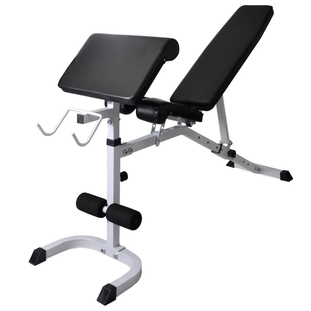 Panca Multifunzione con Bilanciere e Set di Manubri 60,5 kg