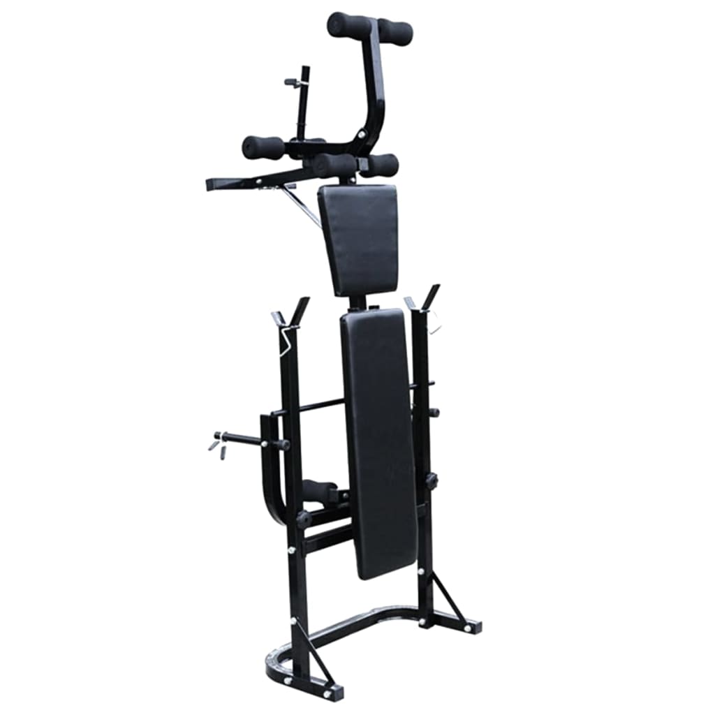 Panca Multifunzione con Bilanciere e Set di Manubri 30,5 kg