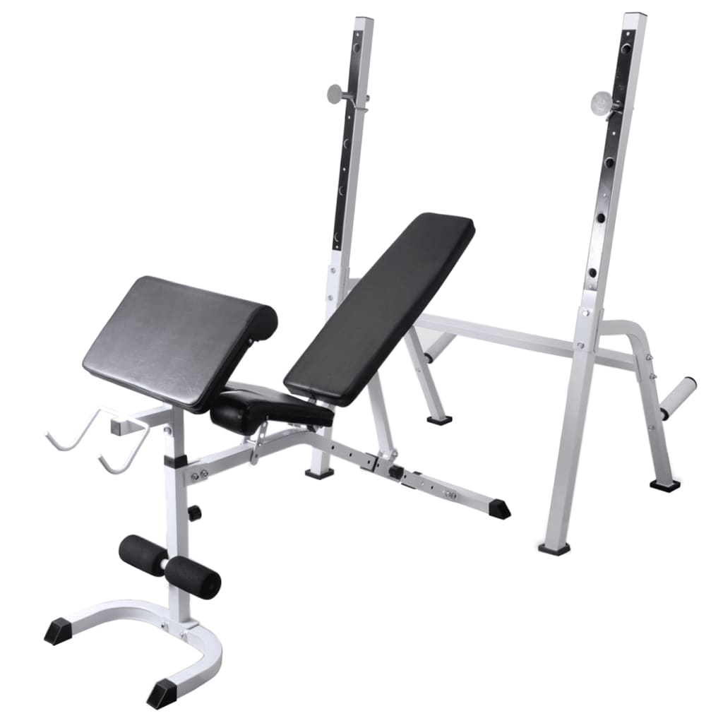 Panca Multifunzione con Rack Bilanciere e Set Manubri 90 kg