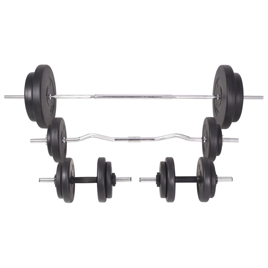 Panca Multifunzione con Bilanciere e Set di Manubri 90 kg