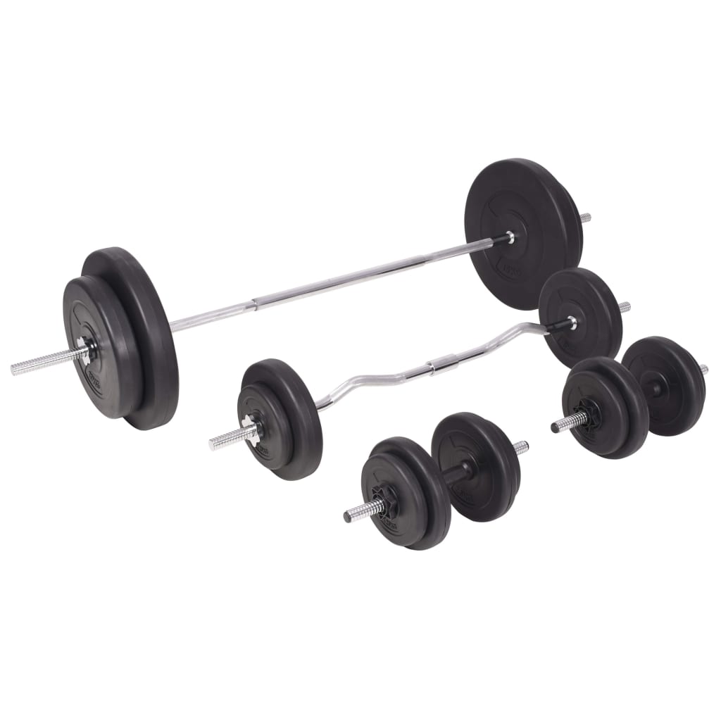 Panca Multifunzione con Bilanciere e Set di Manubri 90 kg