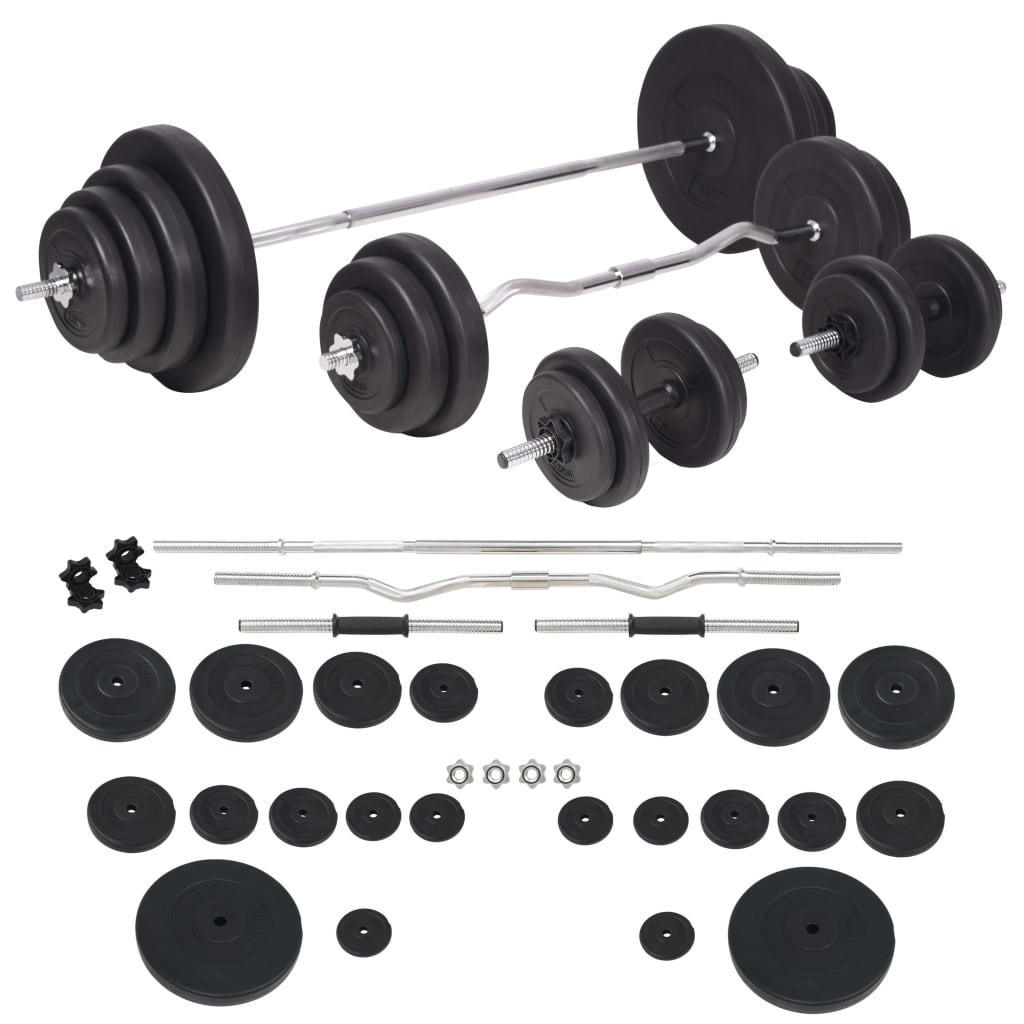 Panca Multifunzione con Bilanciere e Set di Manubri 120 kg