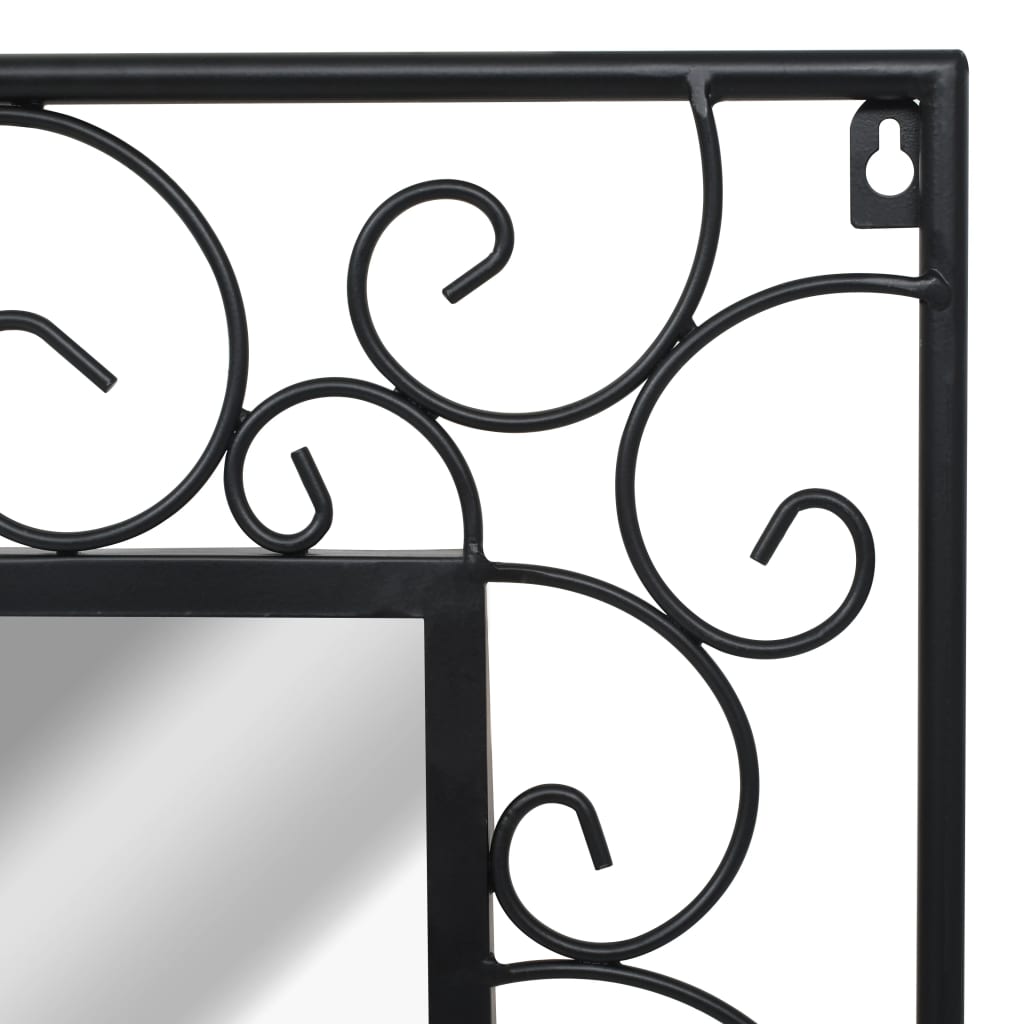 Specchio da Parete per Giardino Rettangolare 60x110 cm Nero