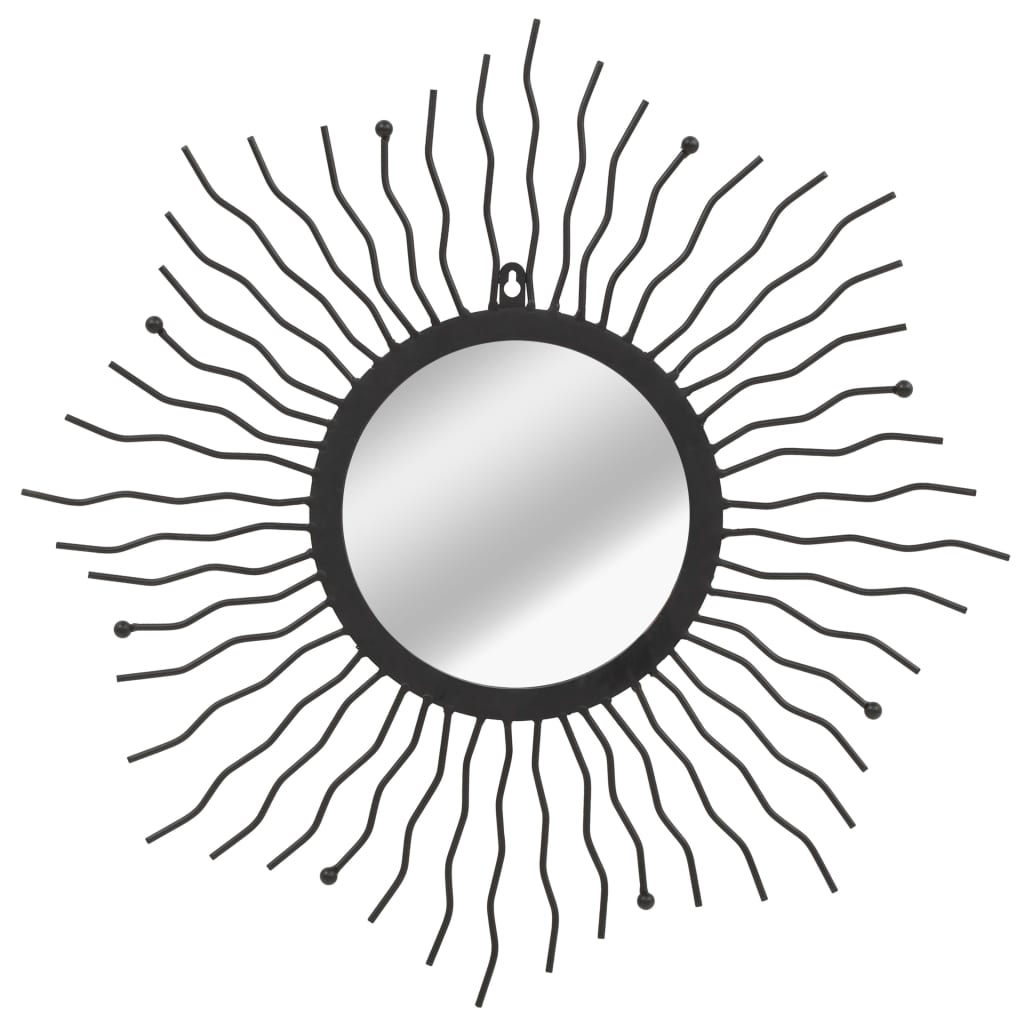 Specchio da Parete per Giardino a Raggiera 60 cm Nero