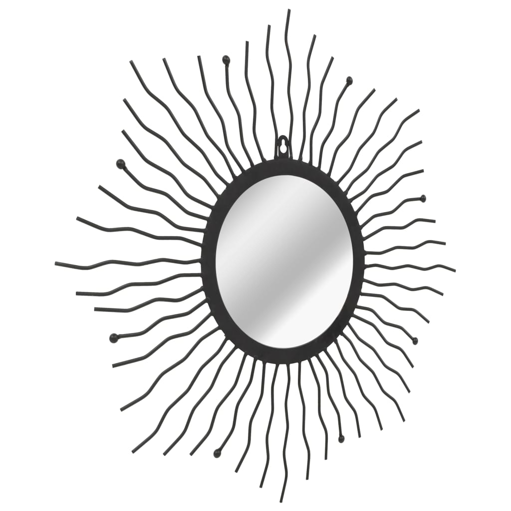 Specchio da Parete per Giardino a Raggiera 60 cm Nero