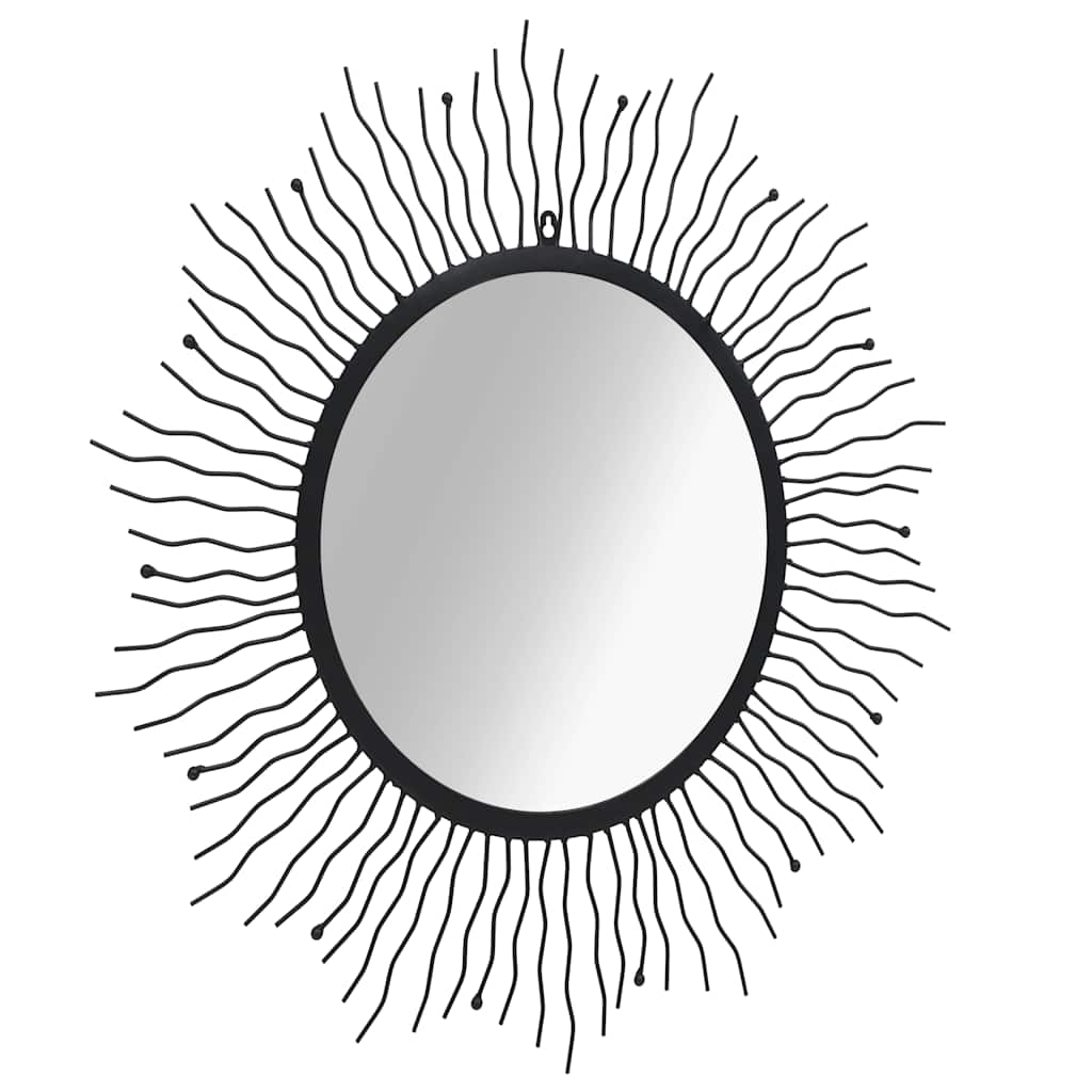 Specchio da Parete per Giardino a Raggiera 80 cm Nero
