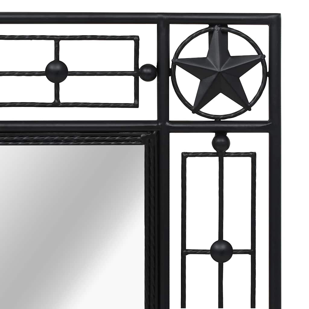 Specchio da Parete per Giardino Rettangolare 50x80 cm Nero