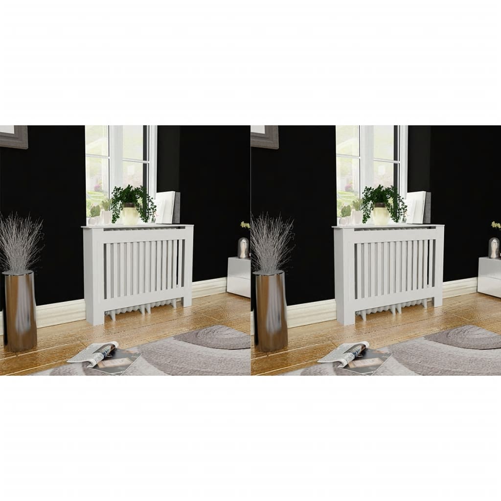 Copritermosifoni 2 pz in Legno Multistrato 112 cm Bianco