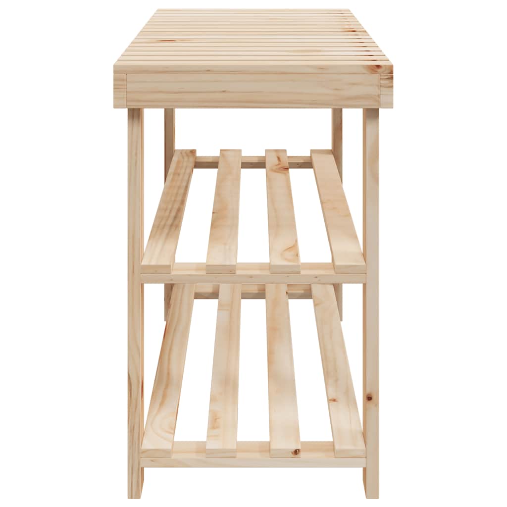 Scarpiera 2 in 1 con Piano d'Appoggio 2 pz in Legno Massello