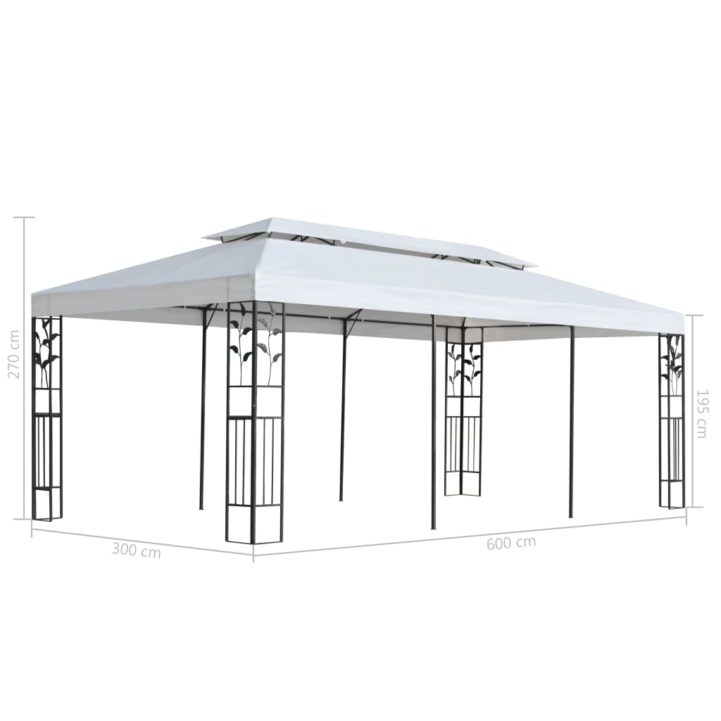 Gazebo 3x6 m Bianco