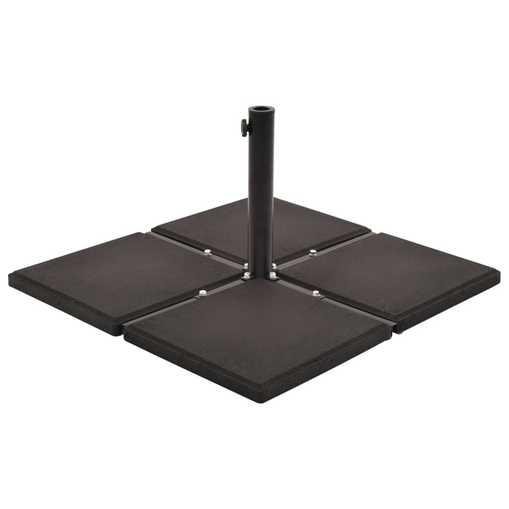 Piastre per Parasole 4 pz in Cemento Quadrate Nere 48 kg