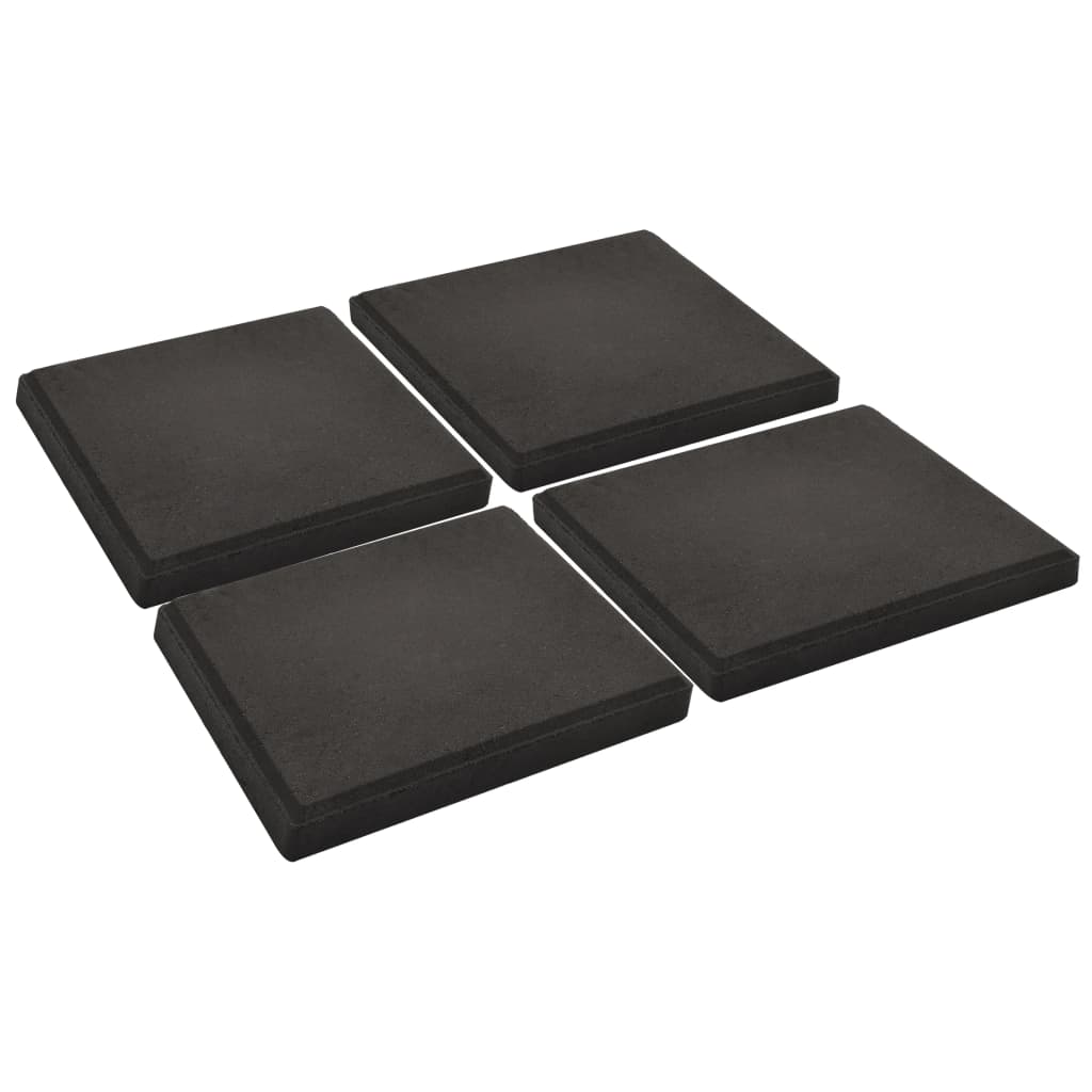 Piastre per Parasole 4 pz in Cemento Quadrate Nere 48 kg