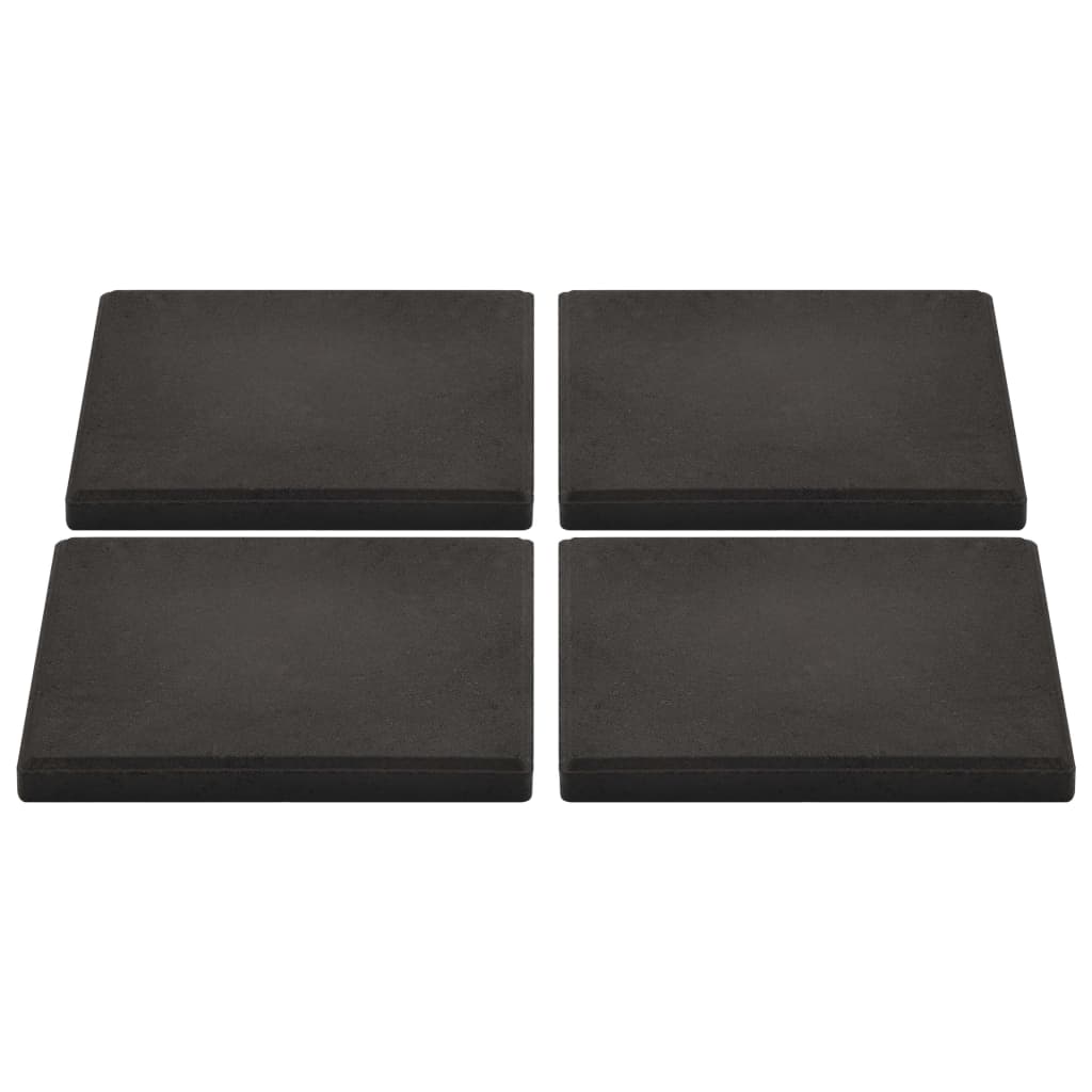 Piastre per Parasole 4 pz in Cemento Quadrate Nere 48 kg