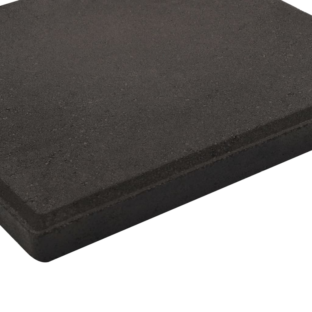 Piastre per Parasole 4 pz in Cemento Quadrate Nere 48 kg