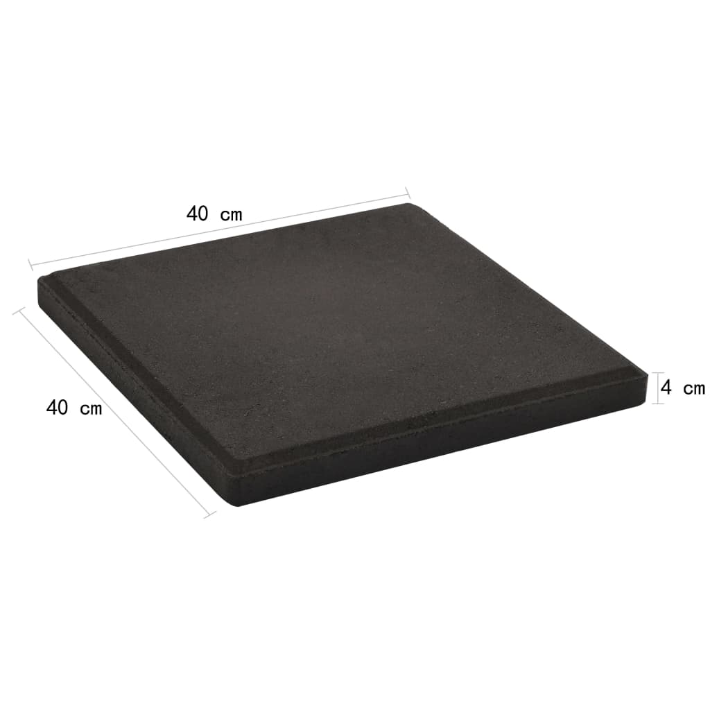 Piastre per Parasole 4 pz in Cemento Quadrate Nere 48 kg