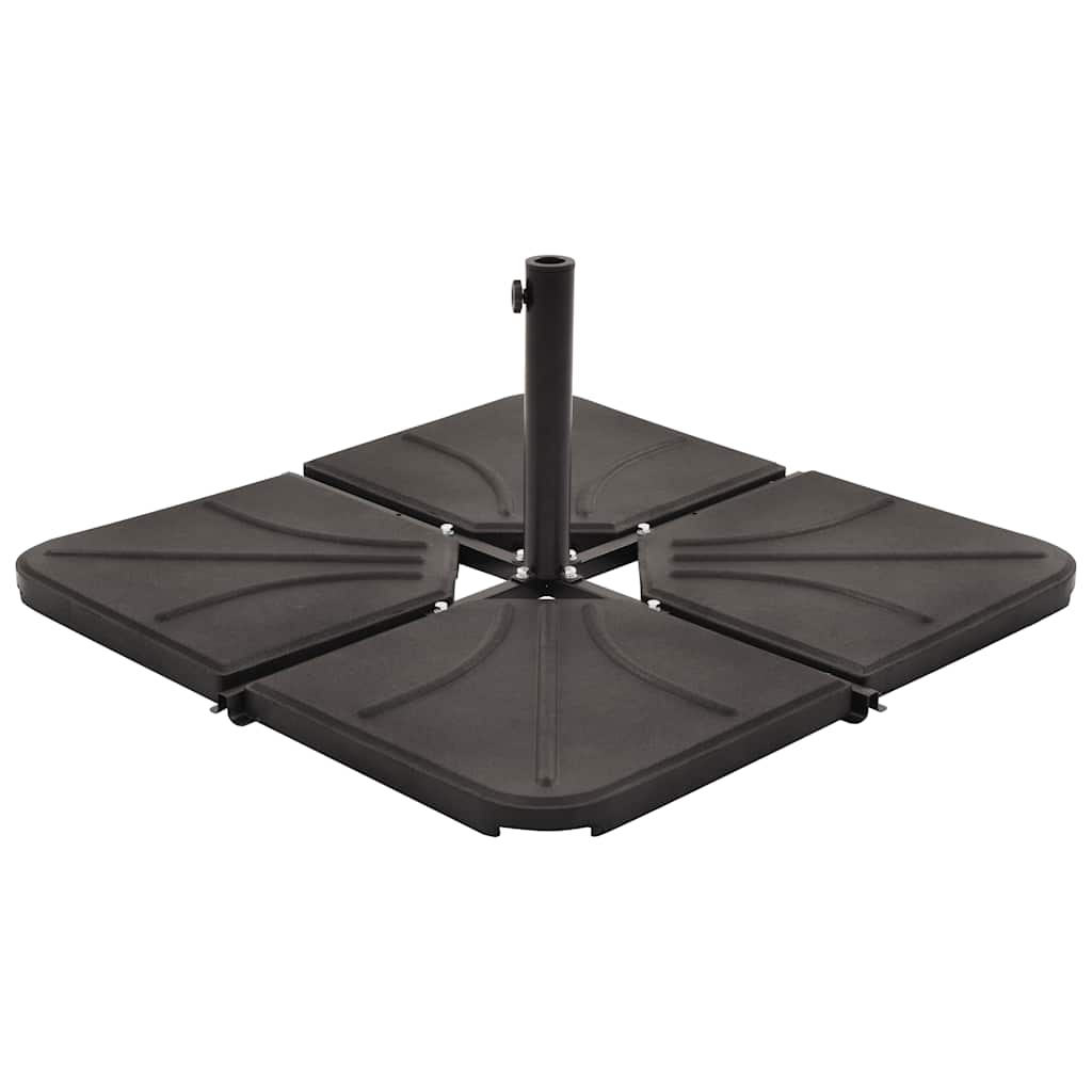Piastre per Parasole 4 pz in Cemento Quadrate Nere 72 kg