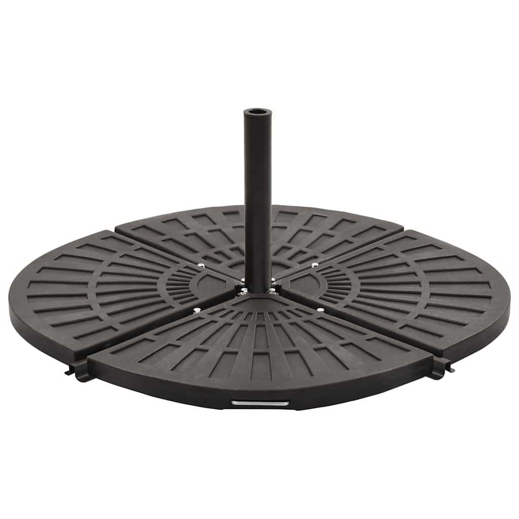 Piastre per Parasole 4 pz a Ventaglio Nere 56 kg