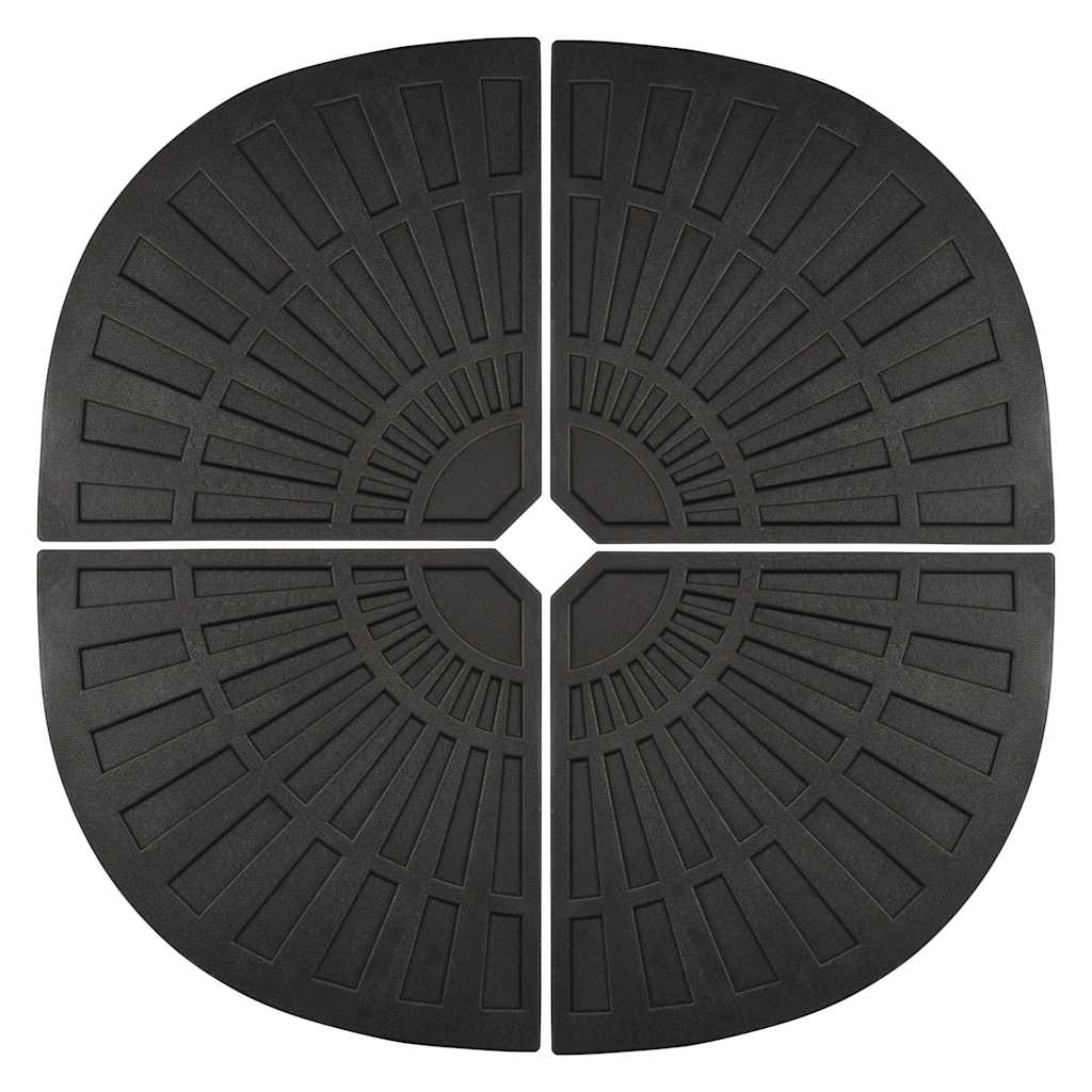 Piastre per Parasole 4 pz a Ventaglio Nere 56 kg