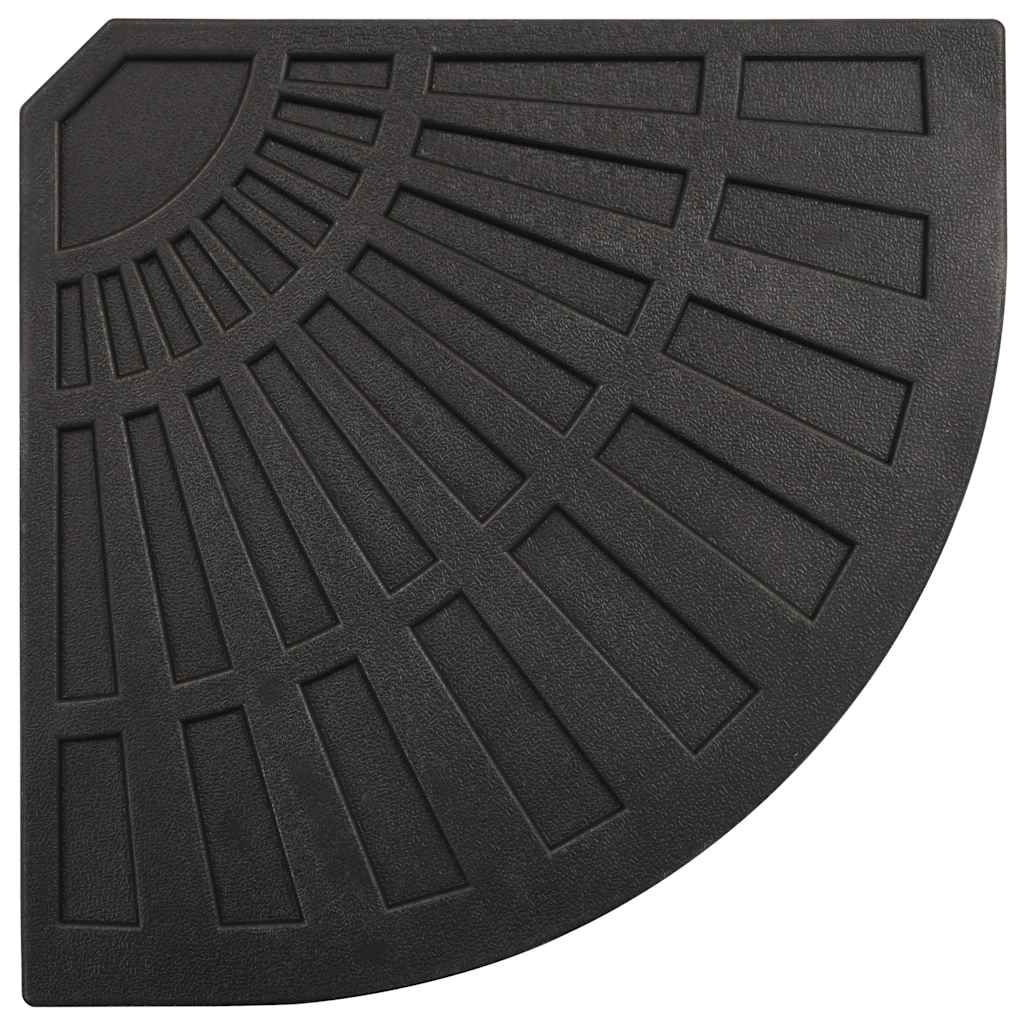 Piastre per Parasole 4 pz a Ventaglio Nere 56 kg