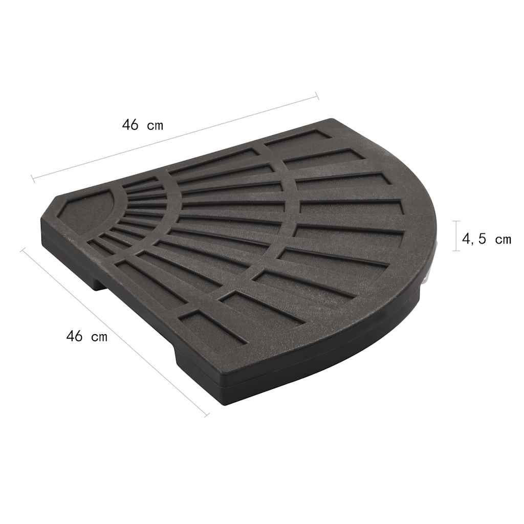 Piastre per Parasole 4 pz a Ventaglio Nere 56 kg