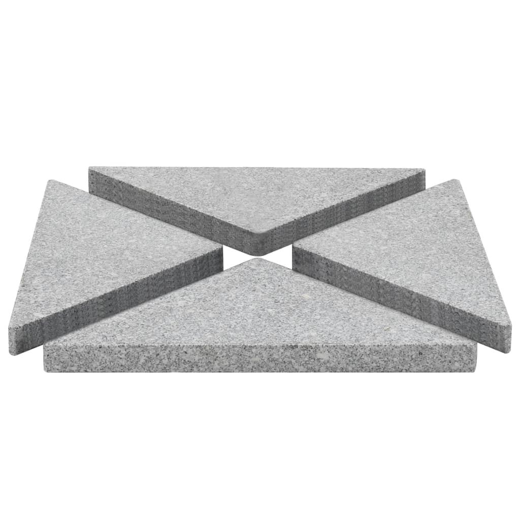 Piastre per Parasole 4 pz in Granito Triangolare 60 kg Grigio
