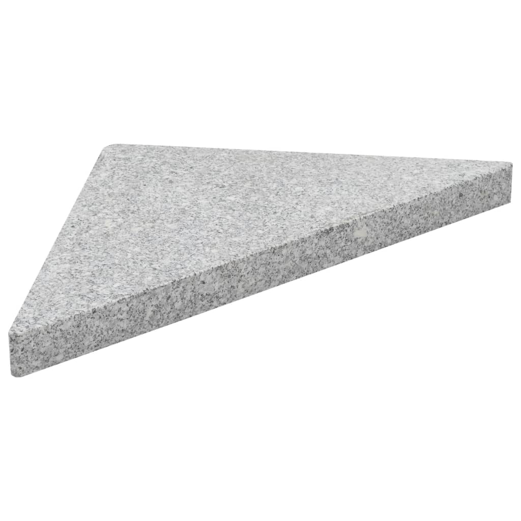 Piastre per Parasole 4 pz in Granito Triangolare 60 kg Grigio