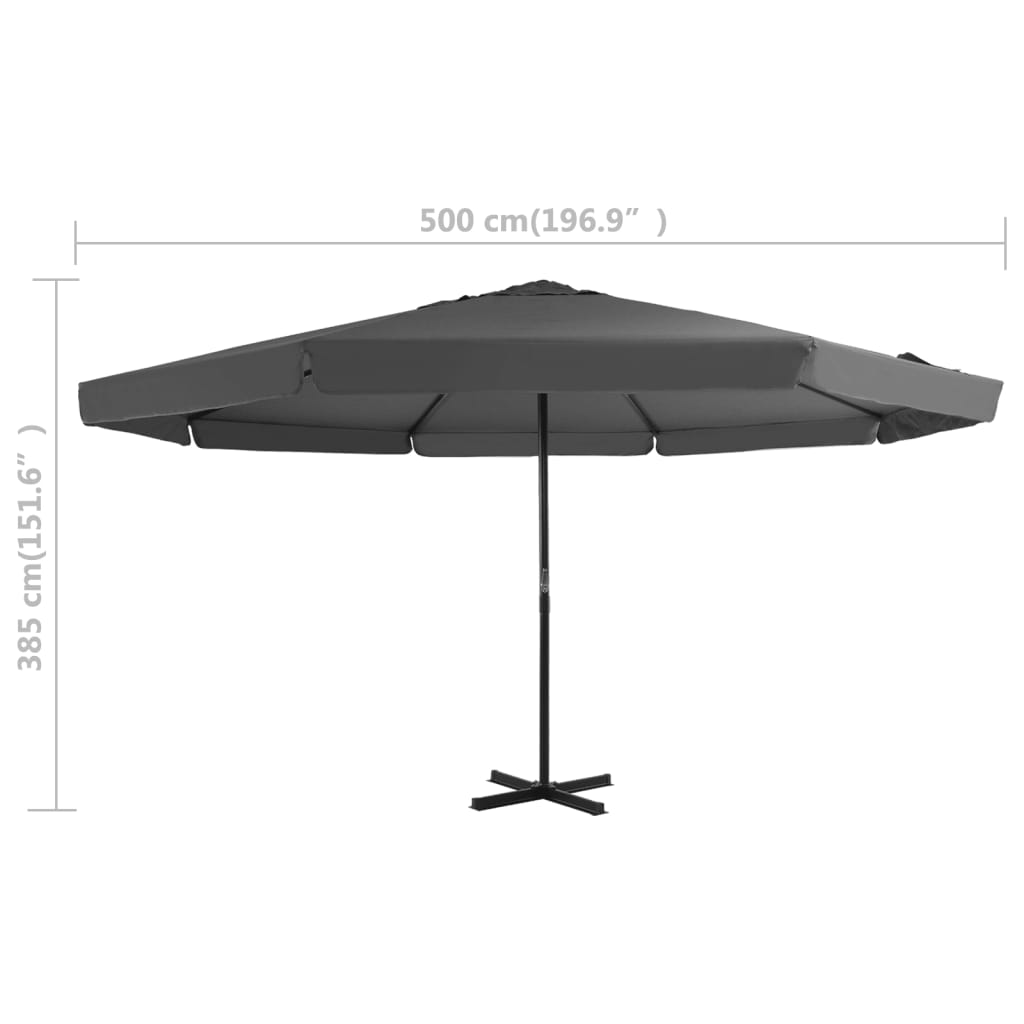 Parasole da Giardino con Base Portatile Antracite