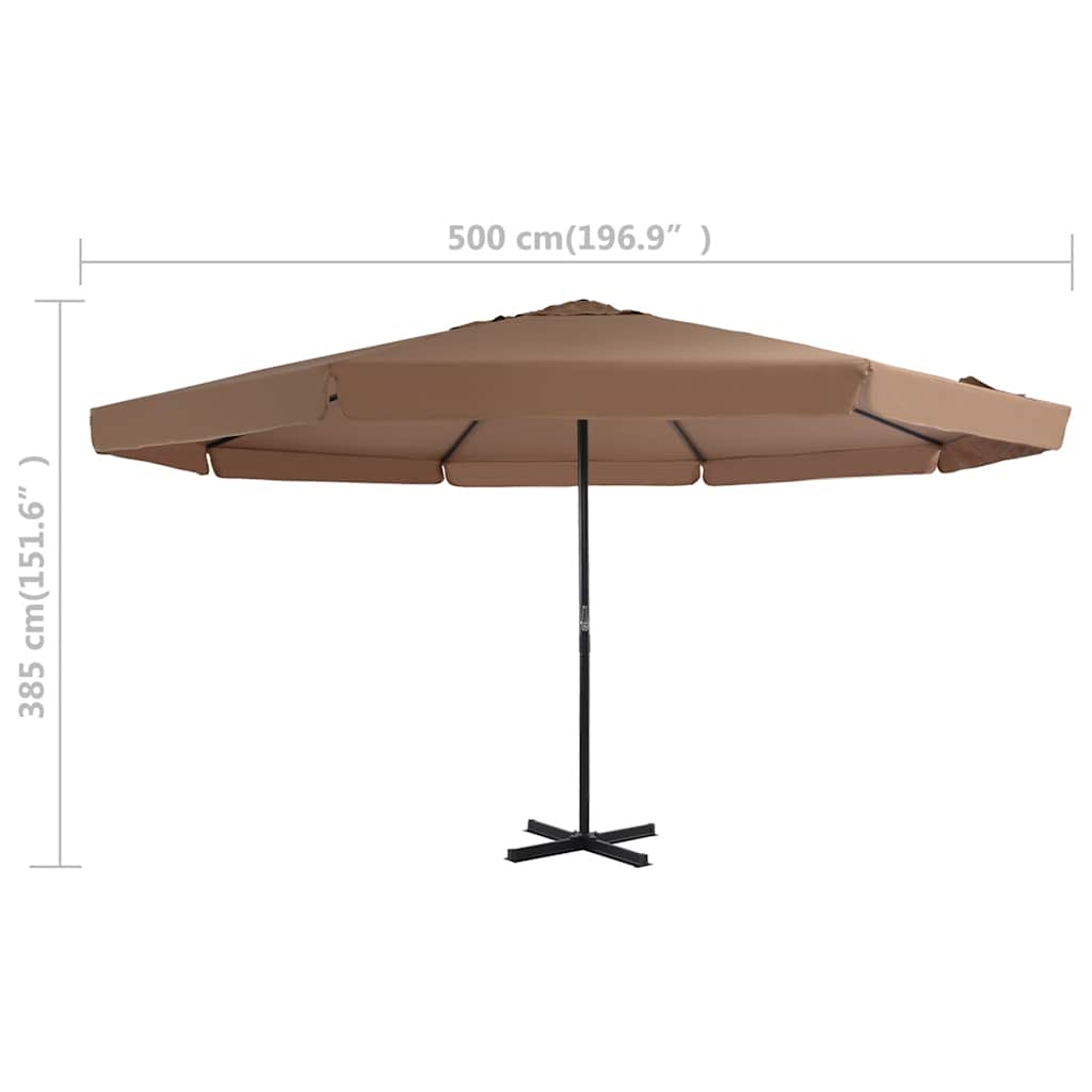Ombrellone da Giardino con Base Portatile Tortora