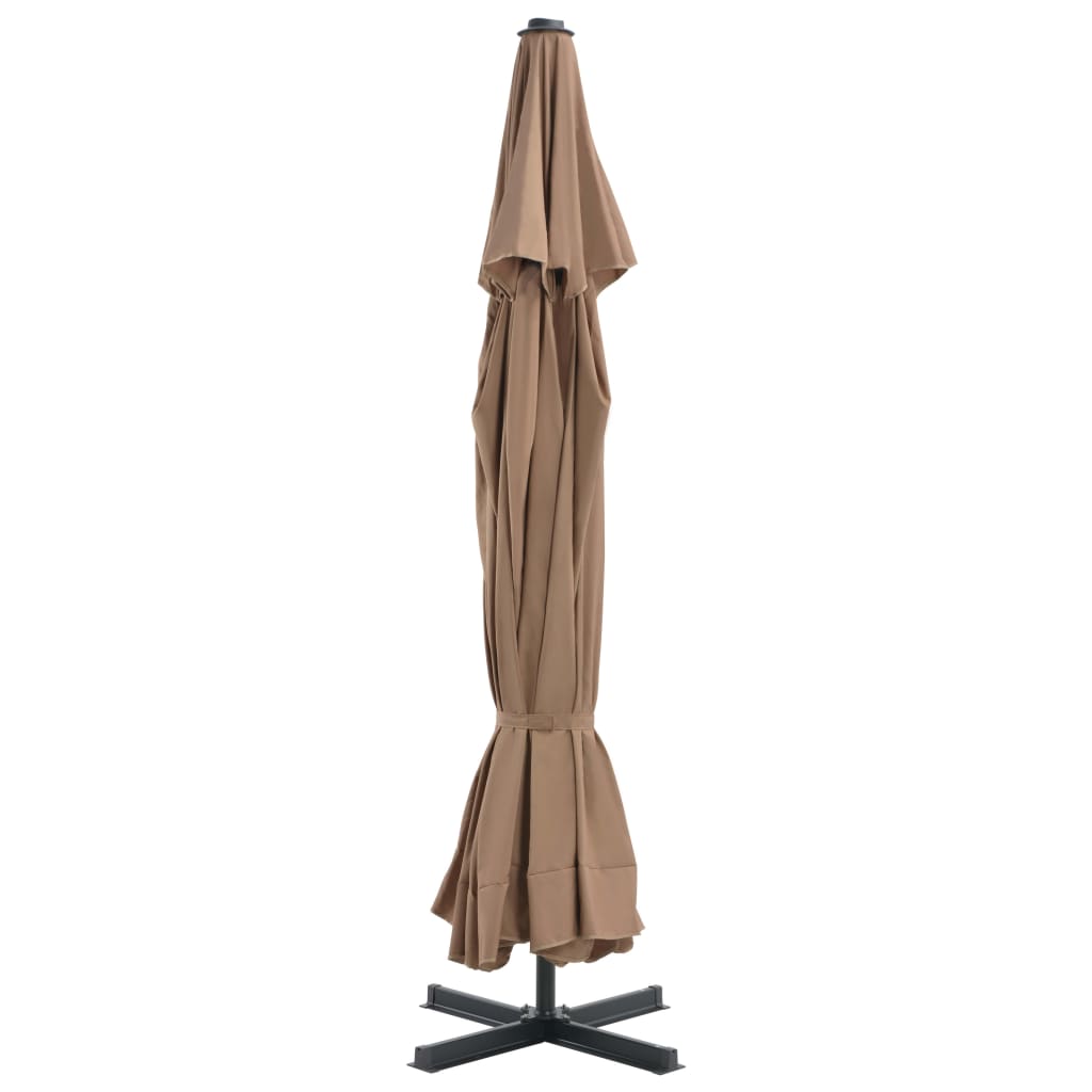 Ombrellone da Giardino con Base Portatile Tortora