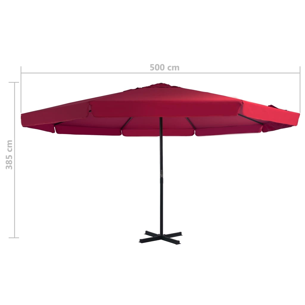 Ombrellone da Giardino con Base Portatile Rosso