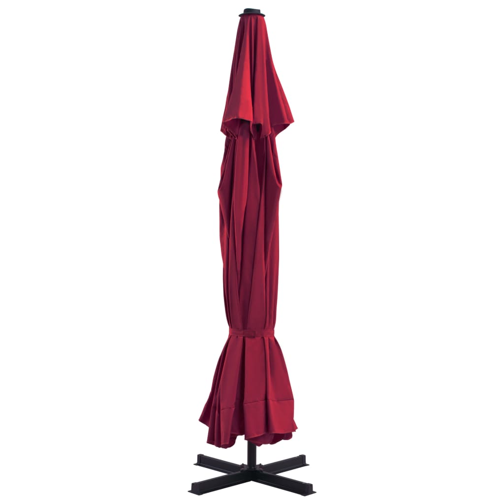 Ombrellone da Giardino con Base Portatile Rosso