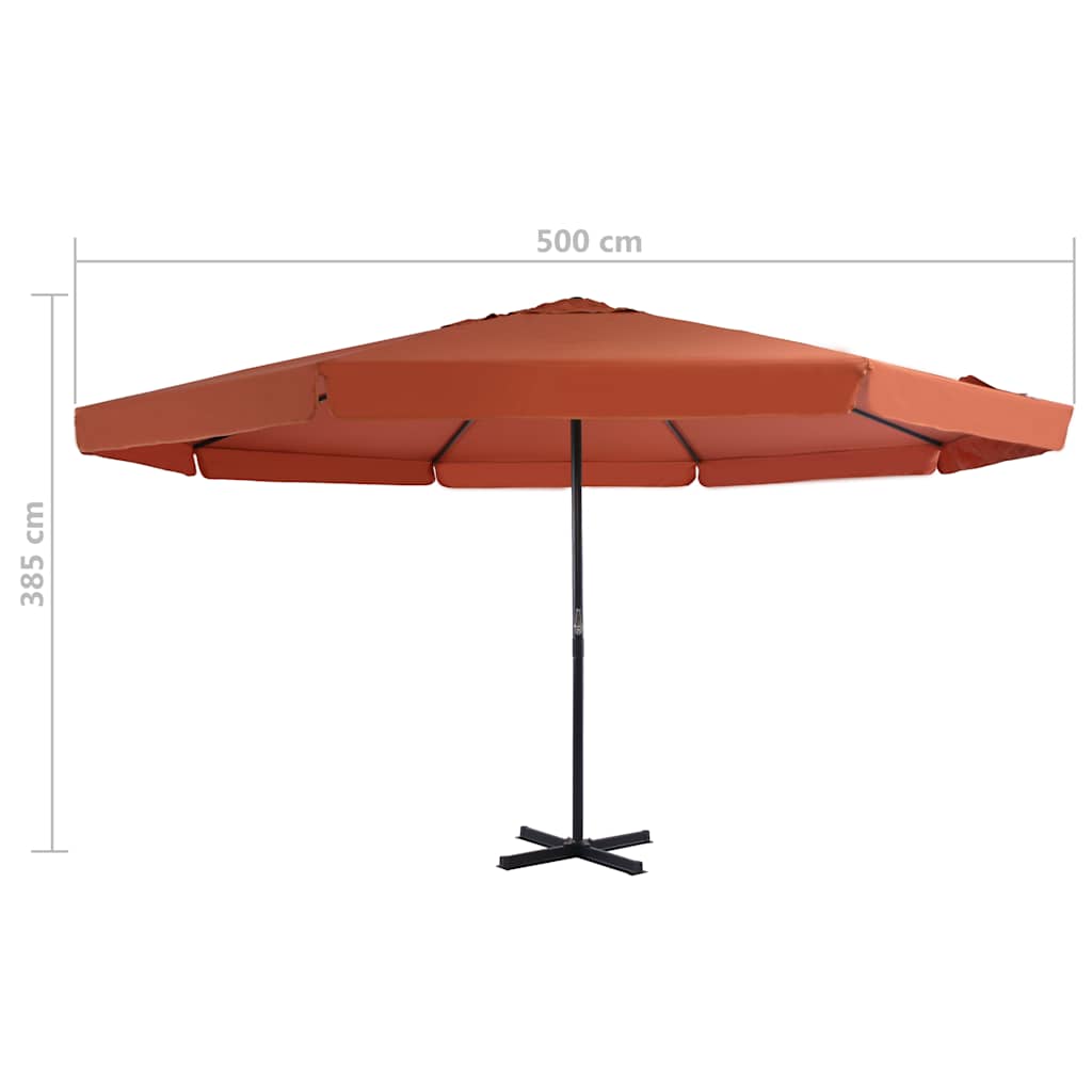 Ombrellone da Giardino con Base Portatile Terracotta