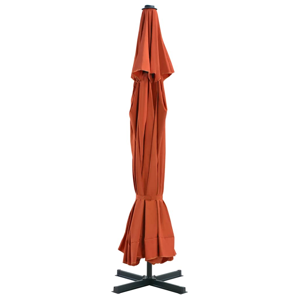 Ombrellone da Giardino con Base Portatile Terracotta