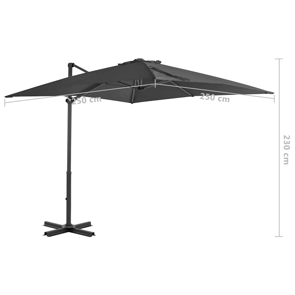 Parasole da Giardino con Base Portatile Antracite