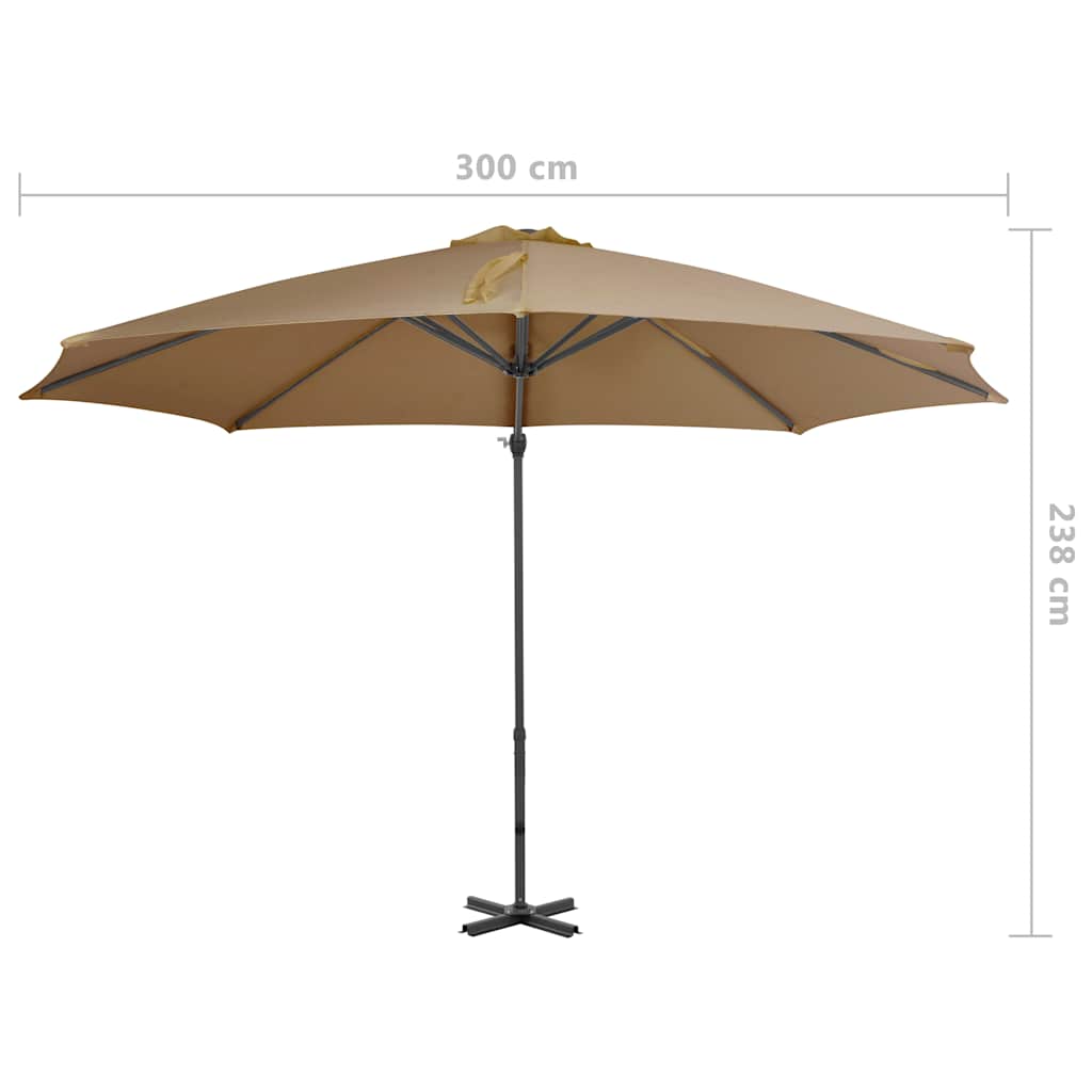 Ombrellone da Giardino con Base Portatile Tortora