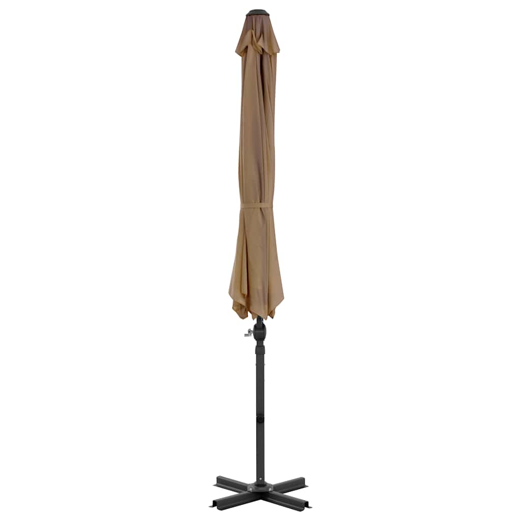Ombrellone da Giardino con Base Portatile Tortora