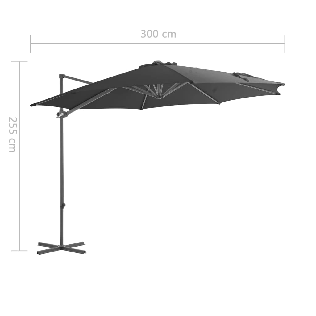 Parasole da Giardino con Base Portatile Antracite