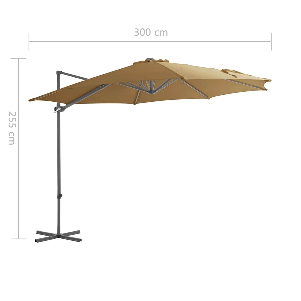 Ombrellone da Giardino con Base Portatile Tortora